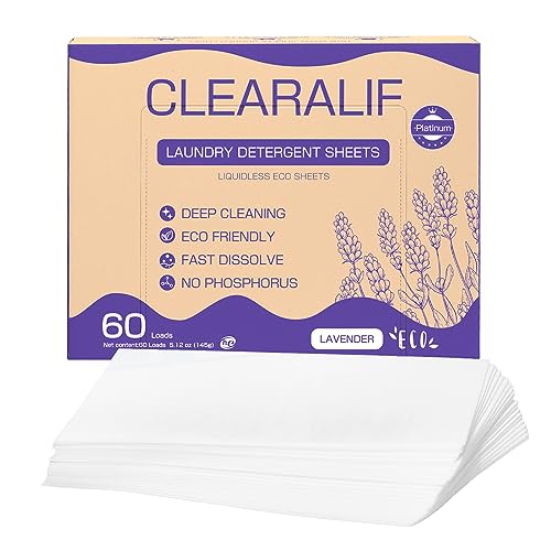 Laundry Detergent Sheets - Powerful Stain Removal, Fresh Lavender, Biodegradable - 60 Loads