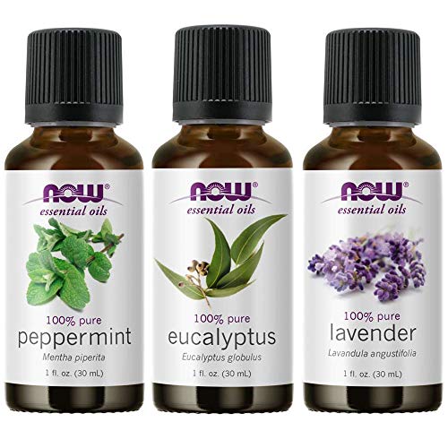 NOW Essential Oils 3-Pack - Pure Aromatherapy Blends: Lavender, Eucalyptus, Peppermint