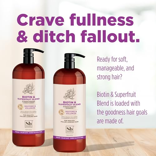 Soapbox Biotin & Superfruit Shampoo & Conditioner Set - Vegan, Sulfate & Paraben Free - 1 Liter Each