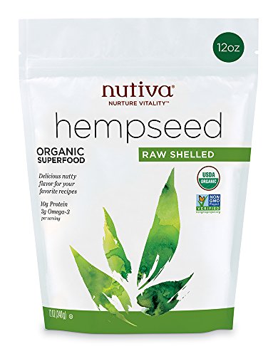 Nutiva Organic Hempseed - Nutrient-Dense Protein Source, Omega-3 Rich, Raw, 12oz