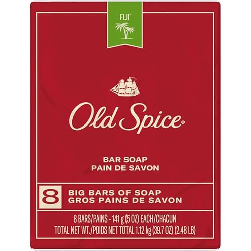 Old Spice Bar Soap - Fresh Fiji Scent, Cleans Dirt & Odor - 8 Bars, 5 Oz Each