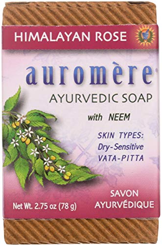 Auromere Ayurvedic Bar Soap - Hydrating Rose Infusion, Cruelty-Free, Vegan - 2.75oz