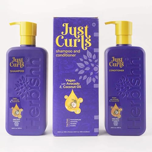 Herbishh Curly Hair Shampoo & Conditioner Set - Nourishing Coconut & Avocado - 16oz