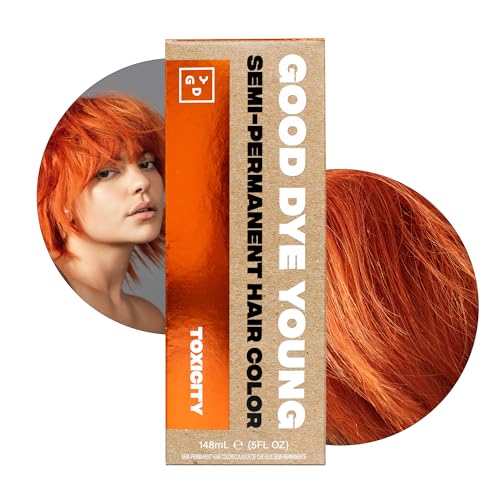 Good Dye Young Semi-Permanent Hair Dye - Vibrant Copper Orange, Conditioning & UV Protection - 4oz