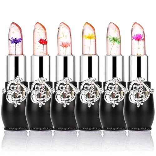 Firstfly Lip Gloss - Long-Lasting Moisture, Color-Changing with Flower Infusion - 6 Pack