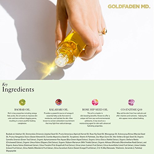 GOLDFADEN MD Face Oil - Boosts Radiance, Hydrates & Fights Environmental Damage - 1oz