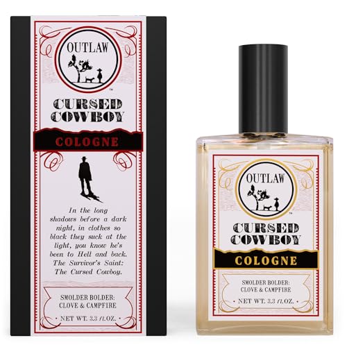 Cursed Cowboy Cologne - Bold Clove & Campfire Aroma, Natural Ingredients - 3.3 Fl Oz