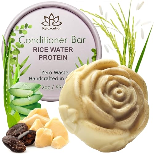 Relaxcation Rice Water Protein Conditioner Bar - Nourishing Hair Growth, Handmade - 3.5oz