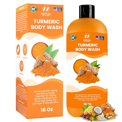 Turmeric Body Wash - Brightens Skin & Reduces Scars, Hydrating Sunflower Oil - 12oz