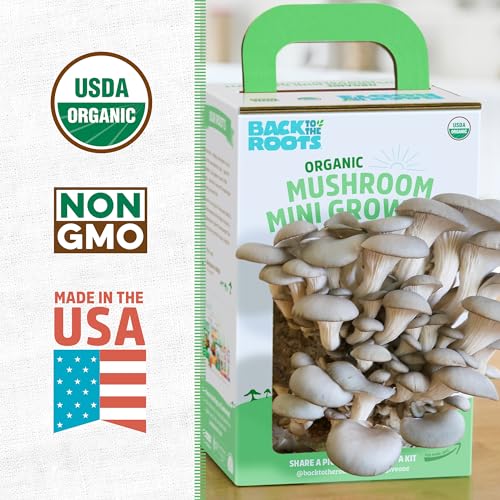 Back to the Roots Mini Mushroom Grow Kit - Organic Harvest in 10 Days, Indoor Gardening - 2 Crops