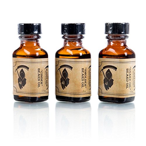 The Blades Grim Beard Oil - Softens Hair, Conditions Skin, Promotes Growth - 3 Pack