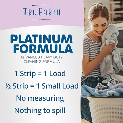 Tru Earth Platinum Laundry Detergent Sheets - Heavy Duty Cleaning, Lilac Breeze - 64 Sheets