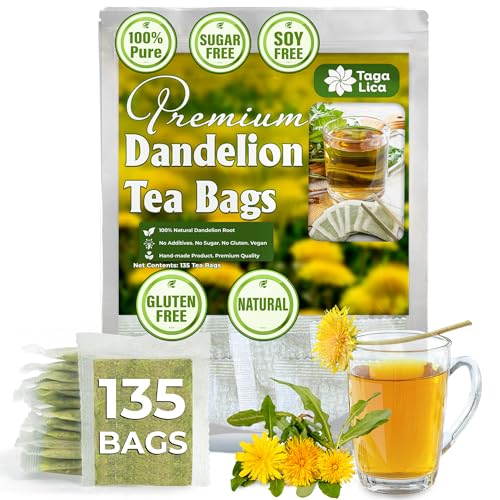 Tagalica Dandelion Root Tea - Natural Detox, Antioxidant-Rich, Biodegradable Bags - 135 Count