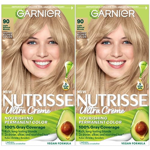 Garnier Hair Color Nutrisse - Nourishing Light Natural Blonde, 100% Gray Coverage, 2 Count