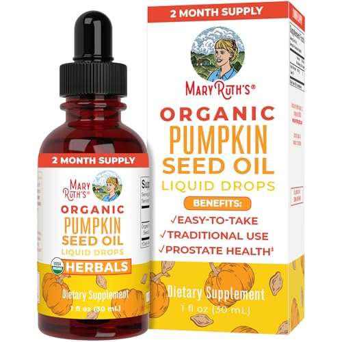 MaryRuth Organics Pumpkin Seed Oil Drops - Supports Urinary & Prostate Health, Vegan - 60 Servings