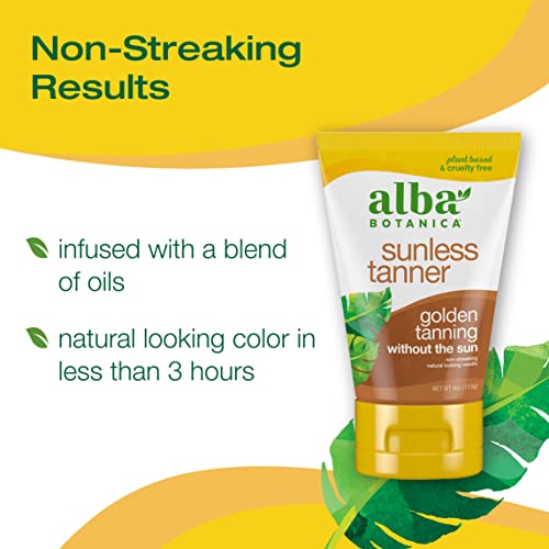 Alba Botanica Self Tanner - Buildable Hydrating Tan with Vegetarian Ingredients - 4 oz