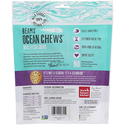 Honest Kitchen Dog Treats - High Protein, Dental Health, Non-GMO, Wild-Caught Fish Skin - 6.5oz