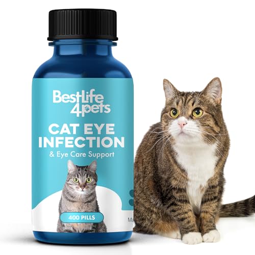 BestLife4Pets Cat Eye Infection Support - Natural Relief for Conjunctivitis & Redness - 400 Pills