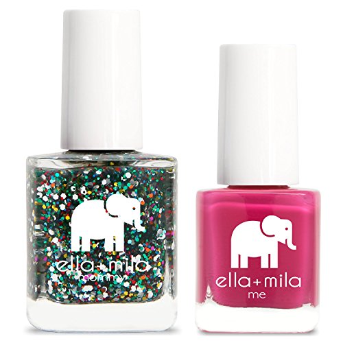 ella+mila Nail Polish Set - Vegan, 7-Free Formula, PETA Certified - Party in a Bottle & Sweet Tart