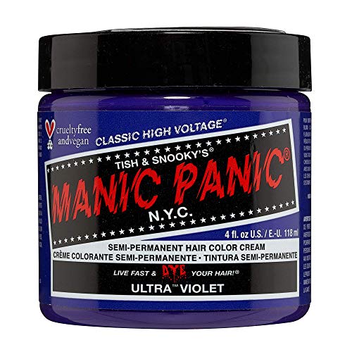 MANIC PANIC Ultra Violet Hair Dye - Vibrant Blue-Toned Color, Vegan & Ammonia-Free - 4oz