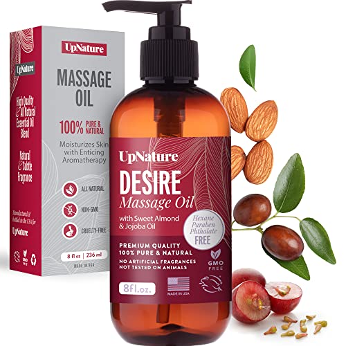 UpNature Massage Oil - Sweet Desire Scent, All-Natural Ingredients - 4oz