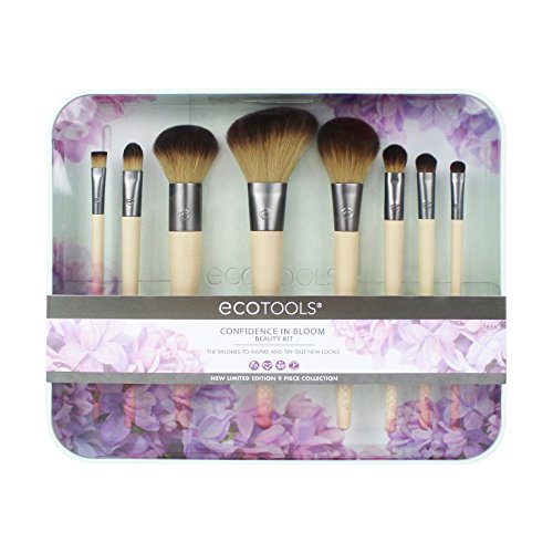 EcoTools Makeup Brush Set - 8 Versatile Brushes, Cruelty-Free Synthetic Taklon, Recycled Materials