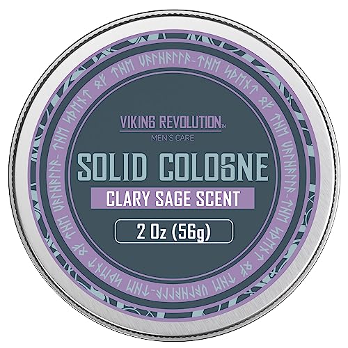 Viking Revolution Clary Sage Cologne - Long-Lasting, Alcohol-Free Solid Perfume - 2 oz