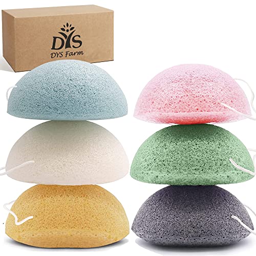 Konjac Facial Cleansing Sponge Set - Deep Exfoliation & Cleansing for All Skin Types - 6 Sponges