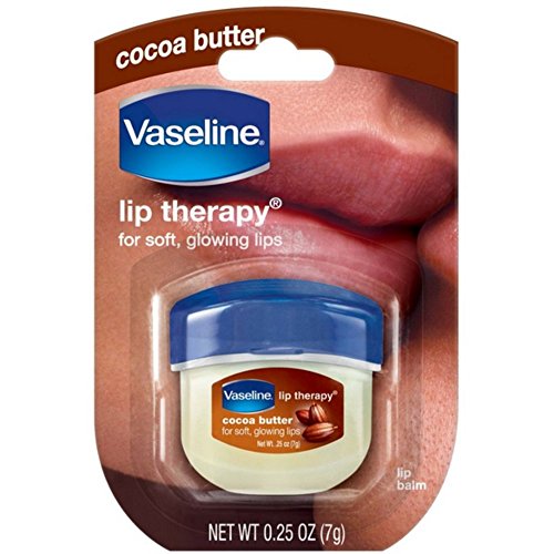 Vaseline Lip Therapy Cocoa Butter - Soothes Dry Lips, Locks in Moisture - 0.25oz (Pack of 4)