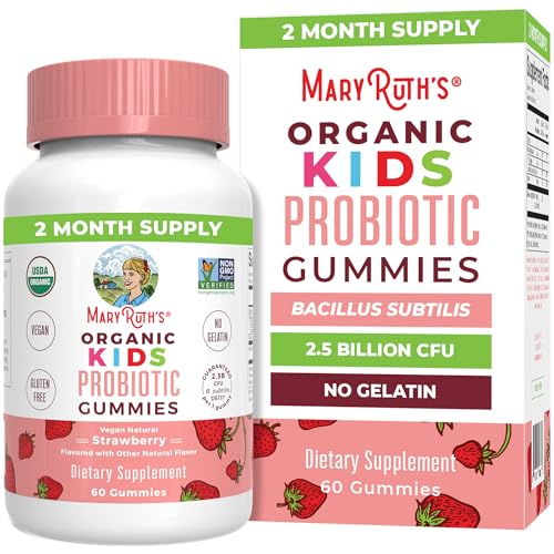 MaryRuth's Kids Probiotic Gummies - Digestive & Immune Support, USDA Organic, Vegan - 60 Count