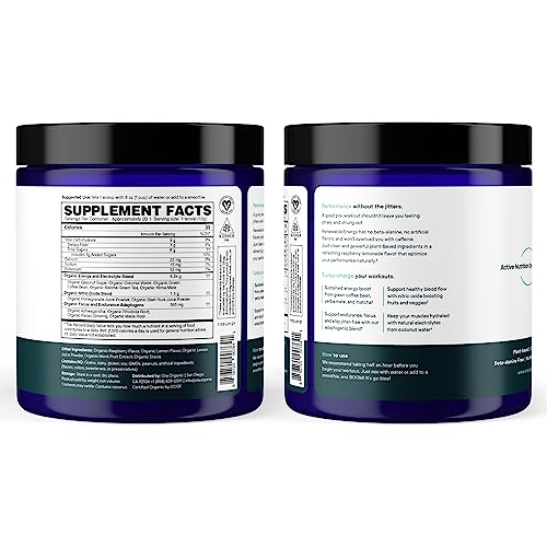 Ora Organic Pre-Workout Powder - Jitter-Free Energy & Focus, Vegan - Raspberry Lemonade, 20 Servings