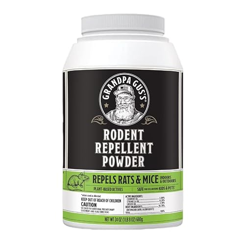 Grandpa Gus's Rodent Repellent Powder - Effective Plant-Based Formula, 24 oz for Indoor/Outdoor Use