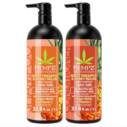 HEMPZ Shampoo & Conditioner Set - Hydrating Biotin Duo for Color-Treated Hair - 33.8 fl oz