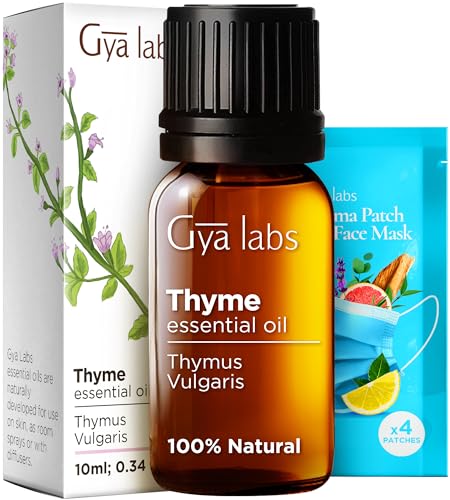 Gya Labs Thyme Essential Oil - Nourishing Hair & Skin, Calming Aroma for Diffuser - 0.34 Fl Oz