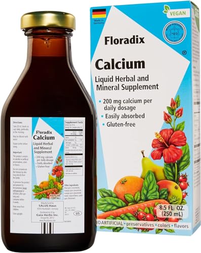 Floradix Calcium Liquid Mineral Supplement - Vegan, Kosher, Halal, Easy to Mix - 250ml