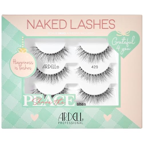 Ardell Naked Lashes 420 Holiday Gift Set - Lightweight, Natural Look, 3 Pairs