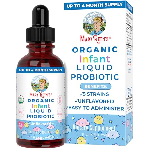 MaryRuth Organics Infant Probiotic Drops - Supports Digestive Health, USDA Organic - 125 Servings