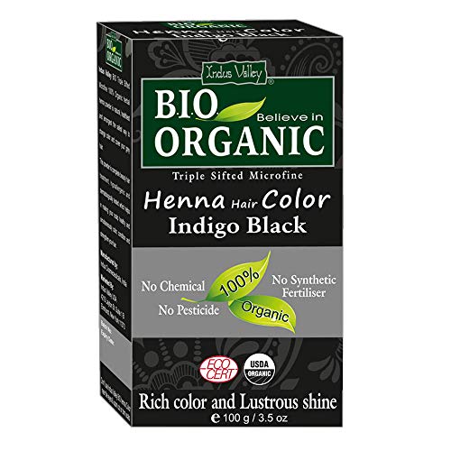 Indus Valley Bio Organic Hair Dye - 100% Gray Coverage, Vegan, Dermatologically Tested - 100g