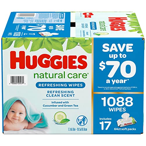 Huggies Natural Care Baby Wipes - Gentle, Refreshing Clean, Hypoallergenic - 1,088 Count