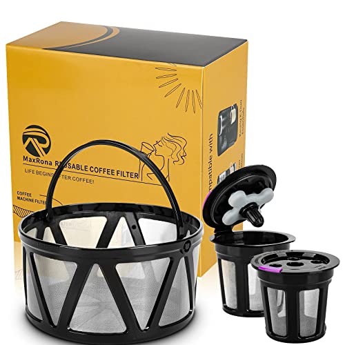 MaxRona Reusable K Cups & Filter - BPA-Free, Easy Clean, Cost-Effective for Keurig Duo - 2 Pack