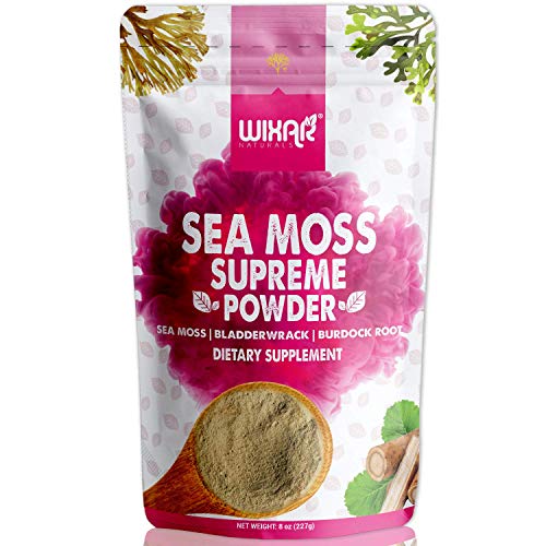 Wixar Wildcrafted Sea Moss Powder - Thyroid & Joint Support, Natural Ingredients - 8oz