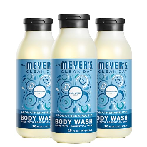 Mrs. Meyer's Body Wash - Moisturizing, Dermatologist Tested, Rain Water Scent - 16oz, Pack of 3