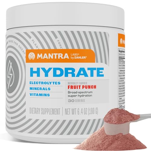 Zahler Mantra Electrolyte Hydration - Sugar-Free, Vitamin-Rich, Fruit Punch Flavor - 30 Servings