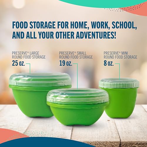 Preserve Food Storage Container Set - 100% Recycled Plastic, BPA-Free, 8oz, Apple Green - 4 Pack