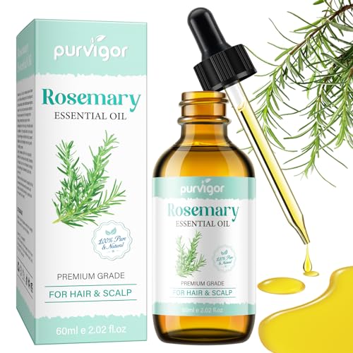 Rosemary Essential Oil for Hair Growth - Nourishes Dry Hair, Stimulates Scalp - 2.02 fl oz