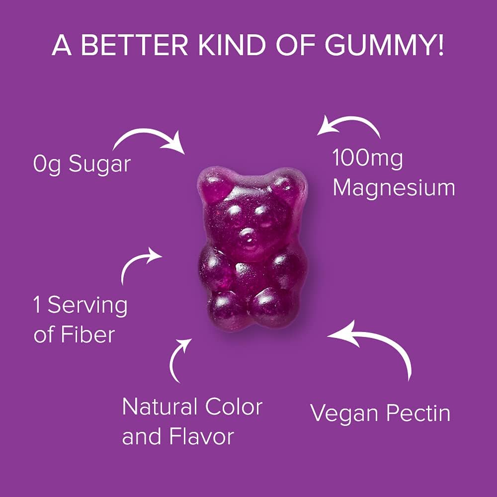 Magnesium Gummies | Sugar-Free, Vegan, Natural Raspberry Flavor, 180 Gummies