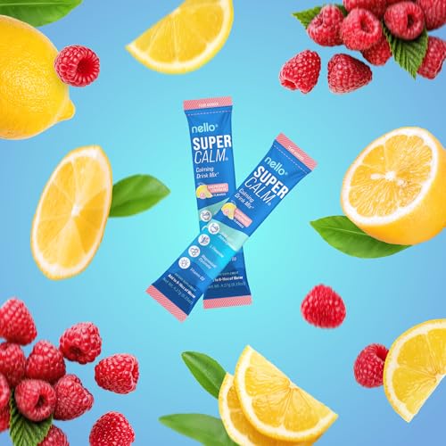 Nello Supercalm Powdered Drink Mix - Promotes Relaxation & Focus, Raspberry Lemonade - 20 Ct