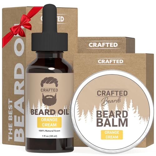Premium Beard Care Set - Moisturizes & Conditions with Natural Ingredients - Orange Cream