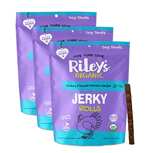 Riley's Organics Turkey & Sweet Potato Dog Treats - USDA Organic, Non-GMO, 5oz 3-Pack