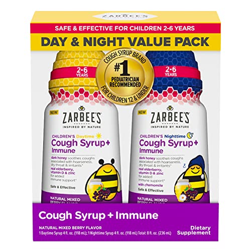 Zarbee's Kids Cough Suppressant - Soothes Coughs, Supports Immunity, Mixed Berry - 2x4FL Oz